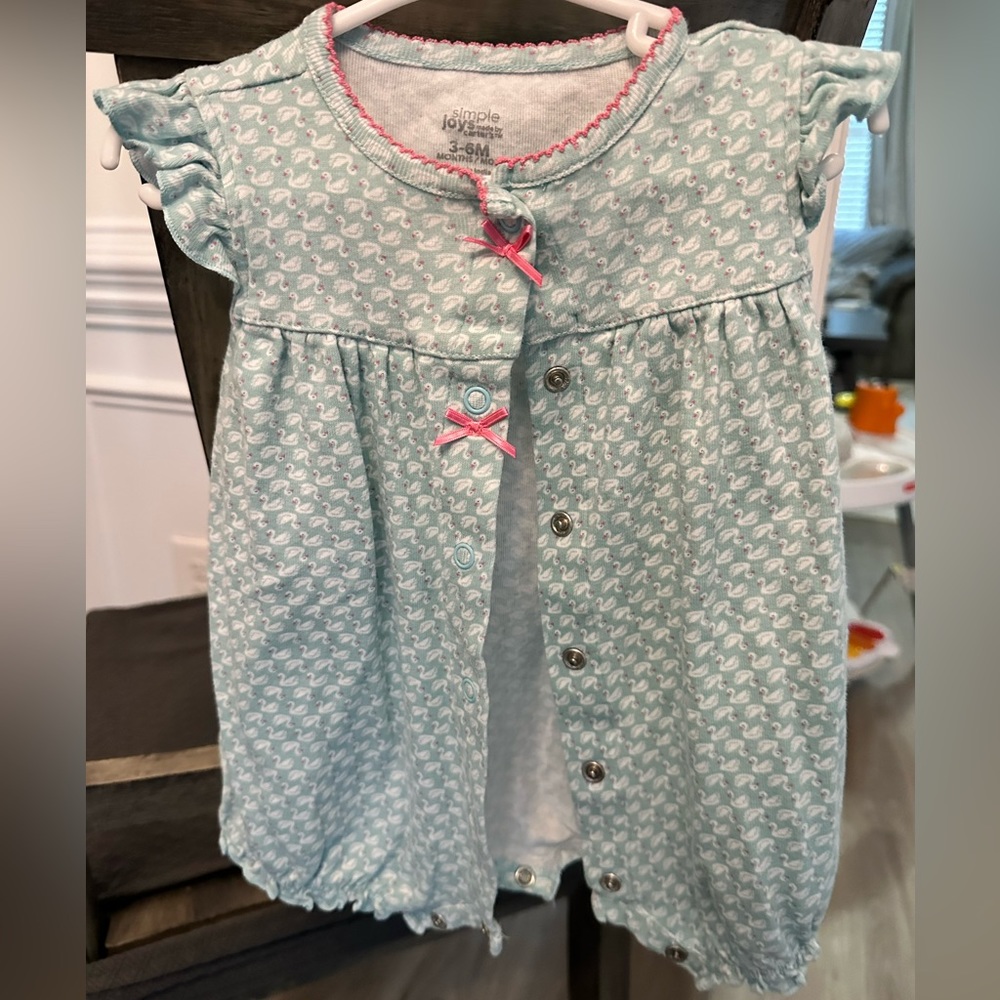 Romper with swans